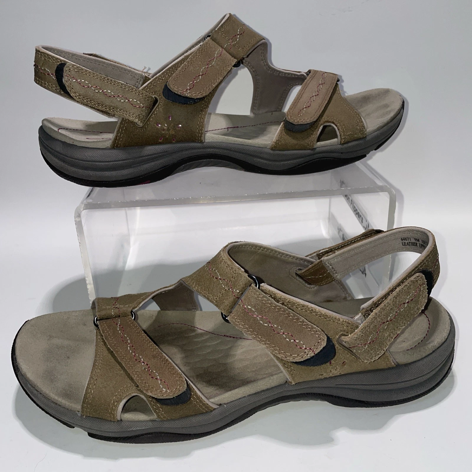 Sandali donna Privo by Clarks casual comodi marroni con accenti rosa taglia 9M