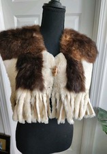 Mink And Fox Shawl With Fringe