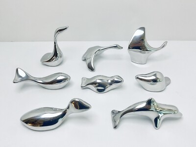 Hoselton Stiefel Aluminum Sculpture Signed Set 8 Figurines