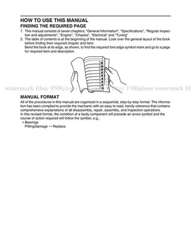Yamaha YZ250 F FA 2011 4-Stroke Repair Workshop Service Manual LIT-11626-24-17 - Picture 2 of 4