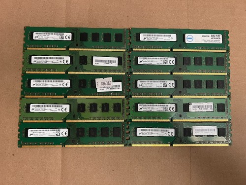 LOT OF 10 MICRON 8GB DDR3 2RX8 PC3L-12800U MT16KTF1G64AZ-1G6E1 L3-9(6) - Picture 2 of 3