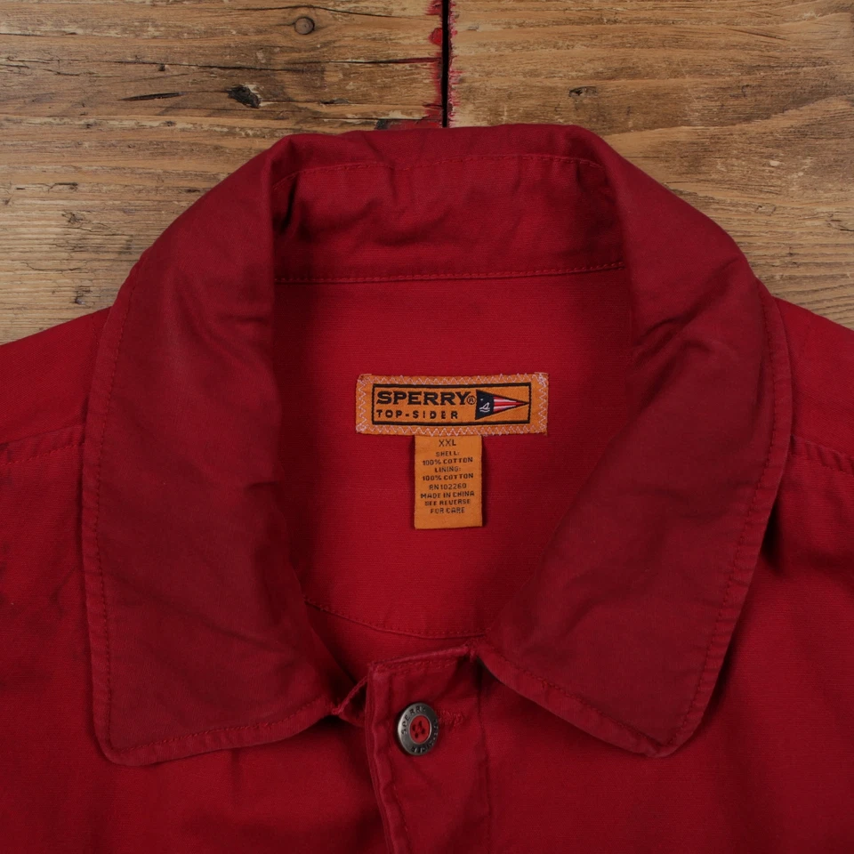 Vintage SPerry Workwear Jacket 2XL Sailing Barn Chore Red — 第 3/4 张图片
