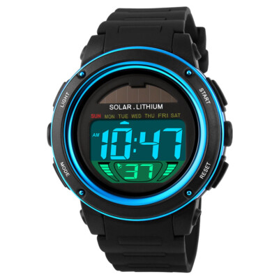 SKMEI Man's Solar Powered Digital Watch Waterproof Sports Watches U1Q3
