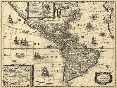 America Noviter Delineate 1640 Historic Exploration Map - 20x28