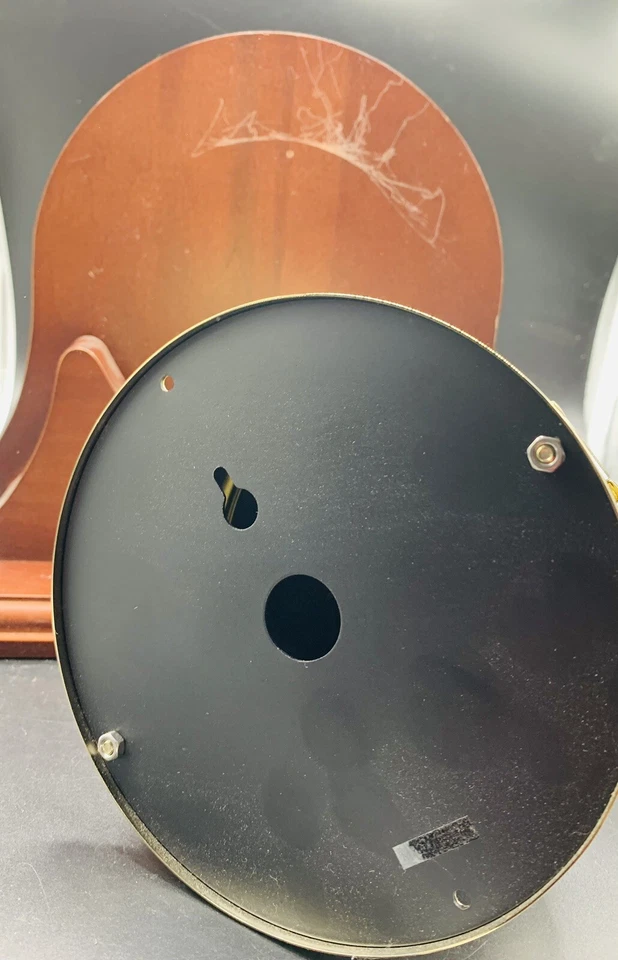 RELOJ DE LATÓN MACIZO DE BARCO NÁUTICO CON BASE DE MADERA WEEMS & PLATH NO FUNCIONA Foto 3 de 4