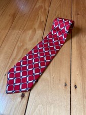 VTG Polo Ralph Lauren PRL Red Nautical Print Geometric Tie 100% Silk Made in USA