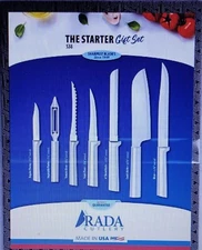 Rada S38 Special Kitchen Knife Set 7pc USA Made cutlery L/R hd Knife + Free Item