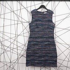 Diane Von Furstenberg Women's Sleeveless Layered Tweed Midi Bodycon Dress Size M