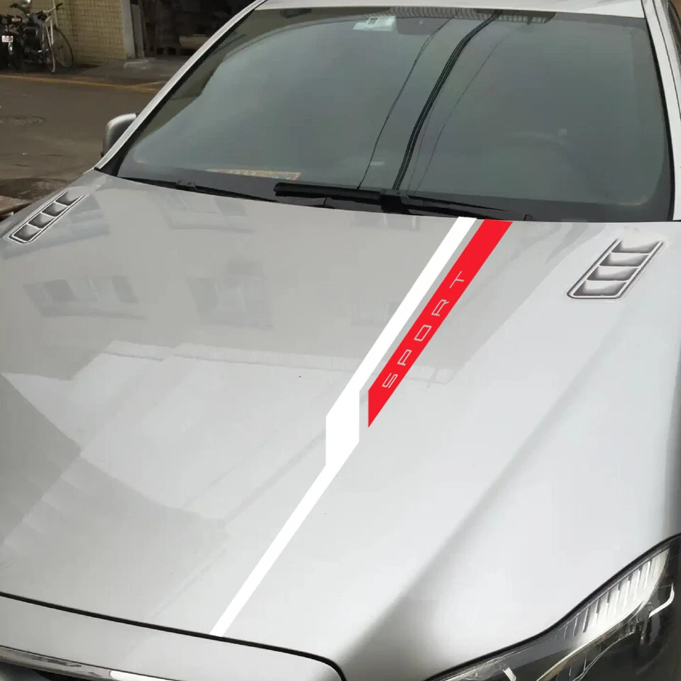 Racing Bonnet Hood Stripes Decal Vinyl Stickers for Car SUV Truck Universal Fit - Image 4 of 4