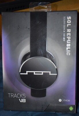 Sol Republic Tracks V8 On-Ear Headphones Black new android