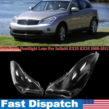 For Infiniti EX25 EX35 2008-2012 2PCS Headlight HeadLamp Lens Cover Clear L+R