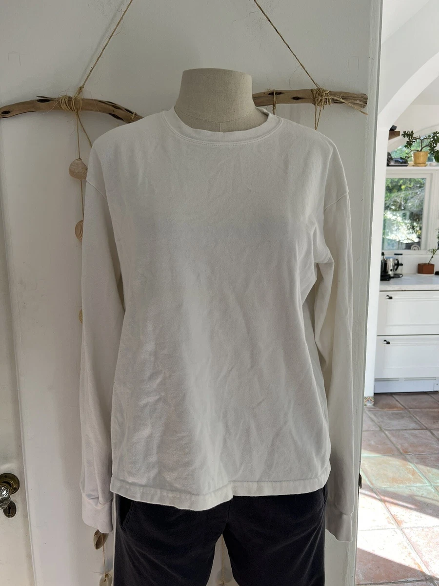 John Galt Brandy Melville Solid White Heavy Weight Long Sleeve T