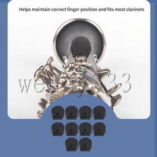 Black Rubber Clarinet Thumb Rest Cushion Covers for Wind Instrument Pack of 10
