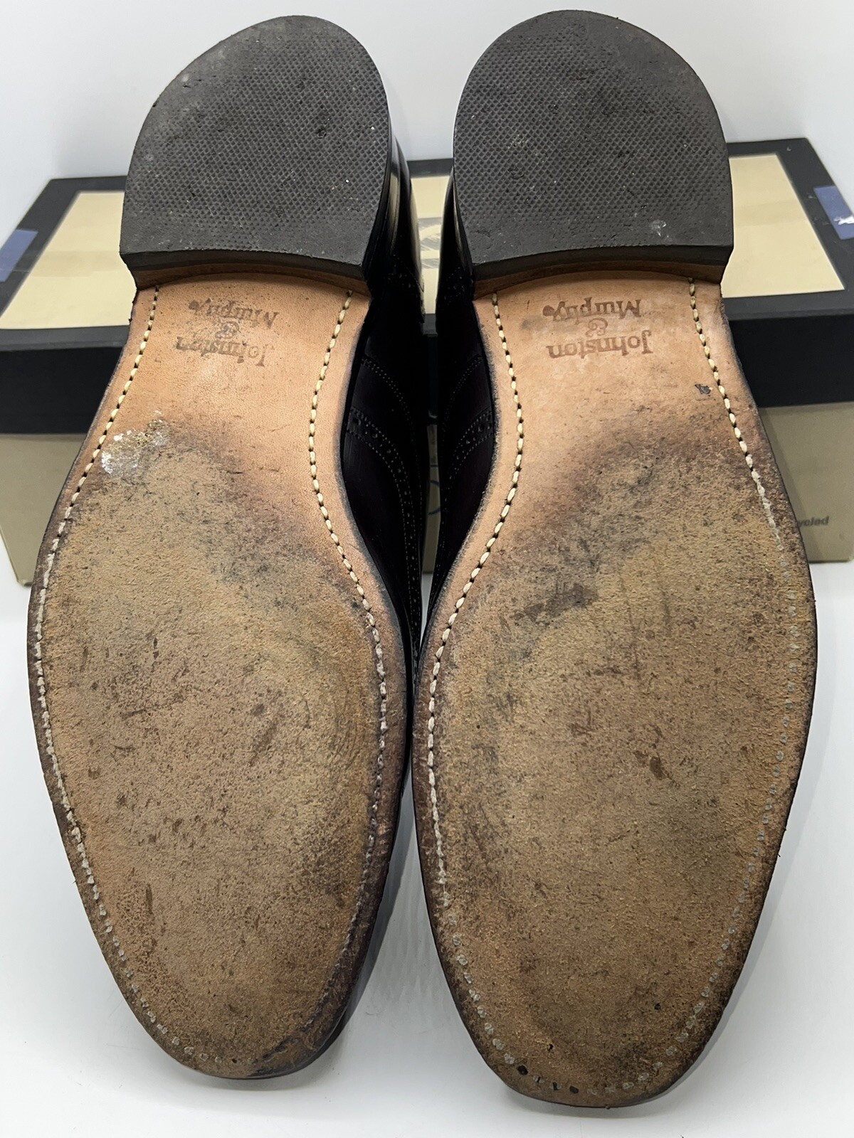 Johnston & Murphy Men's Cordovan Burgundy Wingtip Dress Shoes USA 10D/B