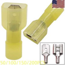 50/200PCS Nylon Spade Female Male Insulated Crimp Connectors Terminal 12-10AWG
