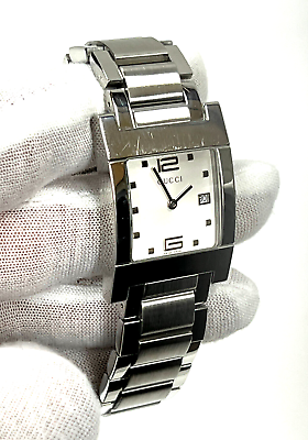 Gucci 7700M Stainless Steel White Dial Swiss Quartz Men's Gucci 7700M Stainless Steel White Dial Swiss Quartz Men's