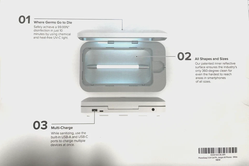 Sabonete para Celular 3 UV Desinfetante e Carregador (BRANCO) - Imagem 2 de 2