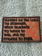 BLESSED BE THE LORD 2x3 Embroidered Morale Patch Hook Backing Brand New
