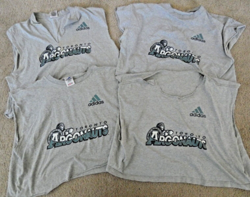 (4) TORONTO ARGONUTS - Player WORN - Workout Shirts - CFL - Adidas - Picture 1 of 3