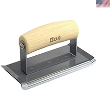 Bon 6-Inch Stainless Steel Concrete Edger with Wood Handle for Flawless Finishes