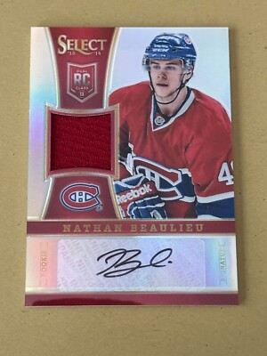 Nathan Beaulieu 2013-14 Select Rookies Jersey Autographs Jersey Auto 71/99 Habs