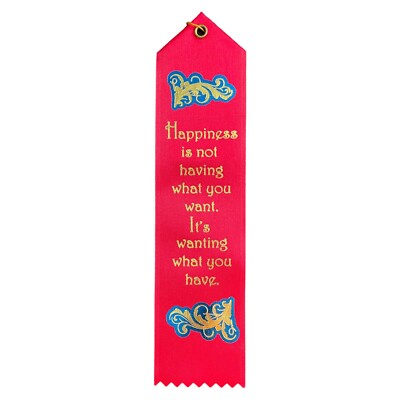 120-PK Inspirational ''HAPPINESS'' AWARD RIBBONS 2x8'' Satin Favor Class Bookmarks