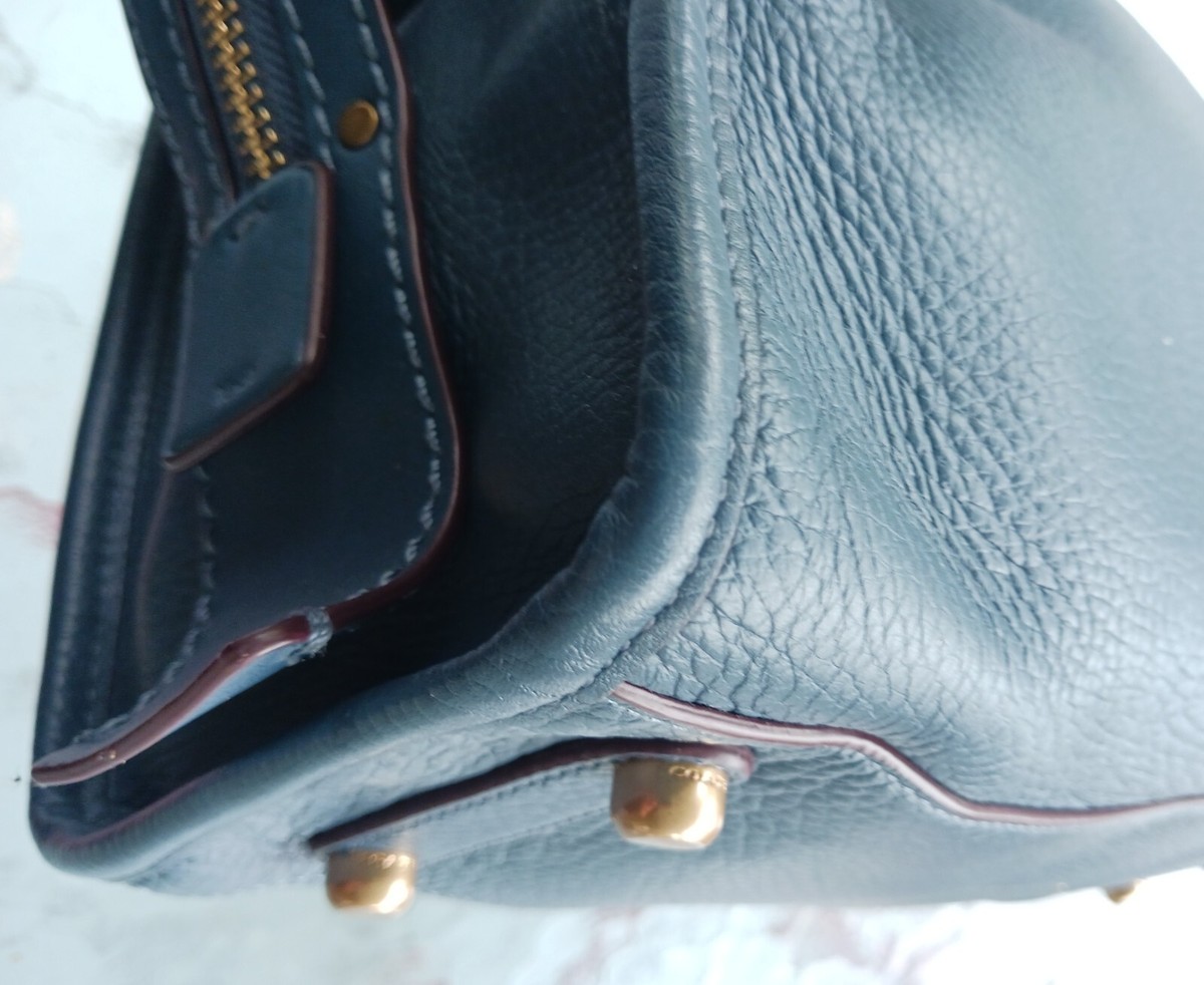 Coach 1941 Rogue 30 Denim Blue Leather Triple Compartment 20315 | eBay