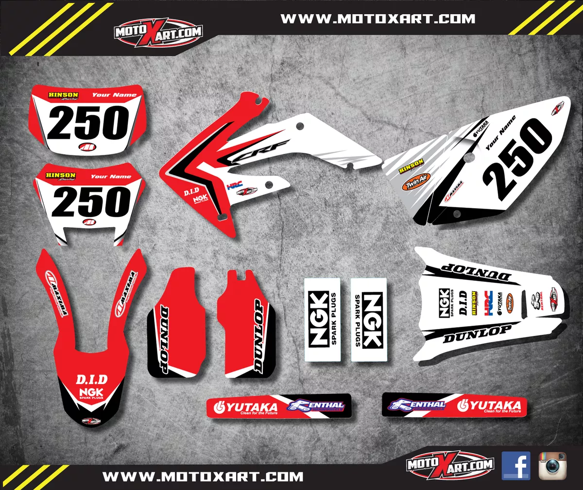 Honda CRF 250 X - 2004 / 2017 Full Custom Graphic Kit REBOUND