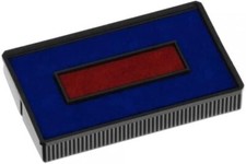 COLOP E/200 Non-Toxic, Water Based Premium Ink 2-Color Red/Blue Spare Pad