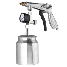 Air Rust Proofing Undercoating Gun with Gauge & Suction Feed Cup - 2 Wands 19.7"