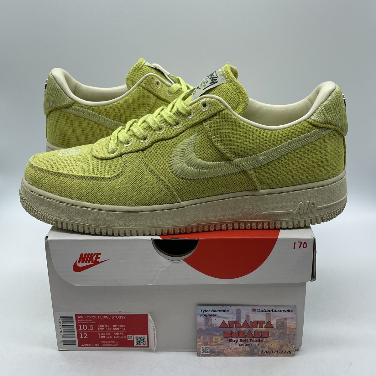 Size 10.5 - Nike Stussy x Air Force 1 Low Fossil Green Suede Size 10.5 - Nike Stussy x Air Force 1 Low Fossil Green Suede