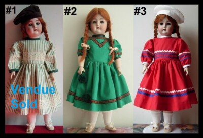 antique doll dress SFBJ twin Kestner Halbig Heubach antique doll