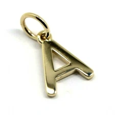 Kaedesigns, Genuine 9ct 9kt Genuine Solid Yellow Gold Initial Pendant A