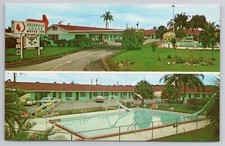 Postcard Arrowhead Lodge Winter Haven Florida Motel 2 Views Swimming Pool
