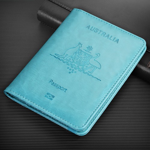 Travel Passport Case Leather Cards Wallet Holder RFID Blocking Anti Scan Cover - Picture 2 of 9