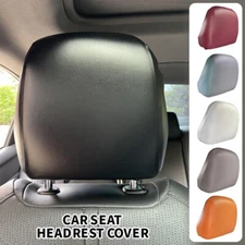 Waterproof PU Elastic Leather Car Seat Headrest Cover Universal For Rear Front