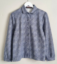Marcelle Griffon Vintage Jacket Womens Size 16 Blue Plaid Check Collared Button