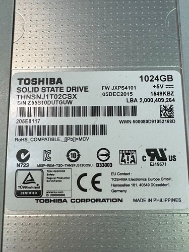 PURE STORAGE 83-0040-04 SAS TOSHIBA THNSNJ1T02CSX 1024GB 6Gbps SATA 2.5" SSD - Picture 11 of 17