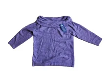 Vtg Hillard & Hanson L Purple Angora Blend Knit Sweater Cowl Neck 90S Y2K NWT