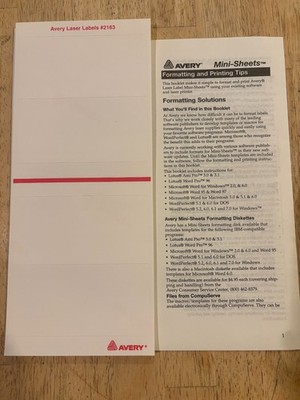 Avery - 2163 - Mini-Sheets - Laser/Inkjet Mailing Labels - 2'' x 4'' - 96 Count