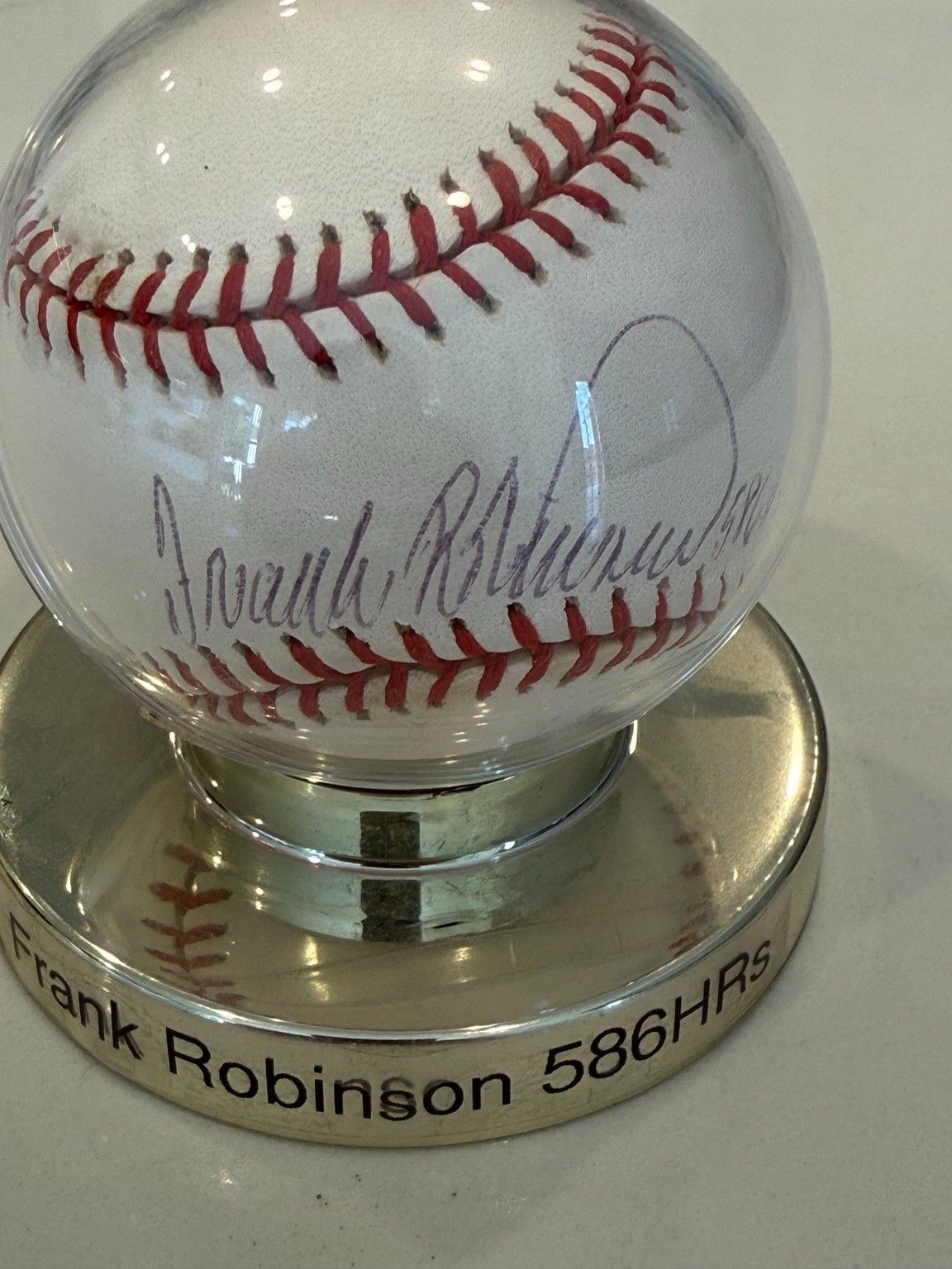 Frank Robinson Autographed Baseball 586 HRS Inscription Rawlings Official AL Bal view 3