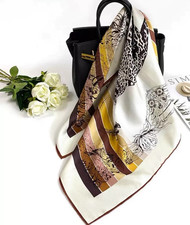 35"x35"Leopard Love Pure Mulberry Twill Silk 14momme Scarf 88x88cm 4-108