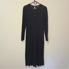 Zara Black Lace Long Sleeve Midi Dress Elegant Party Cocktail Women's Medium