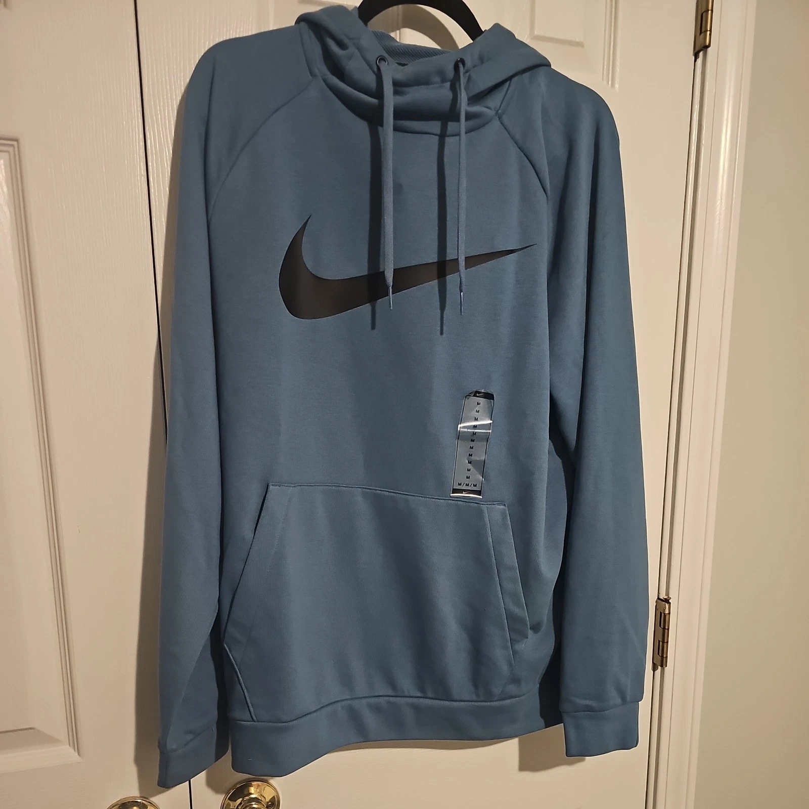 Nike Dri-Fit Pullover Training Hoodie Blue Black Swoosh CZ2425-429 Men's Medium