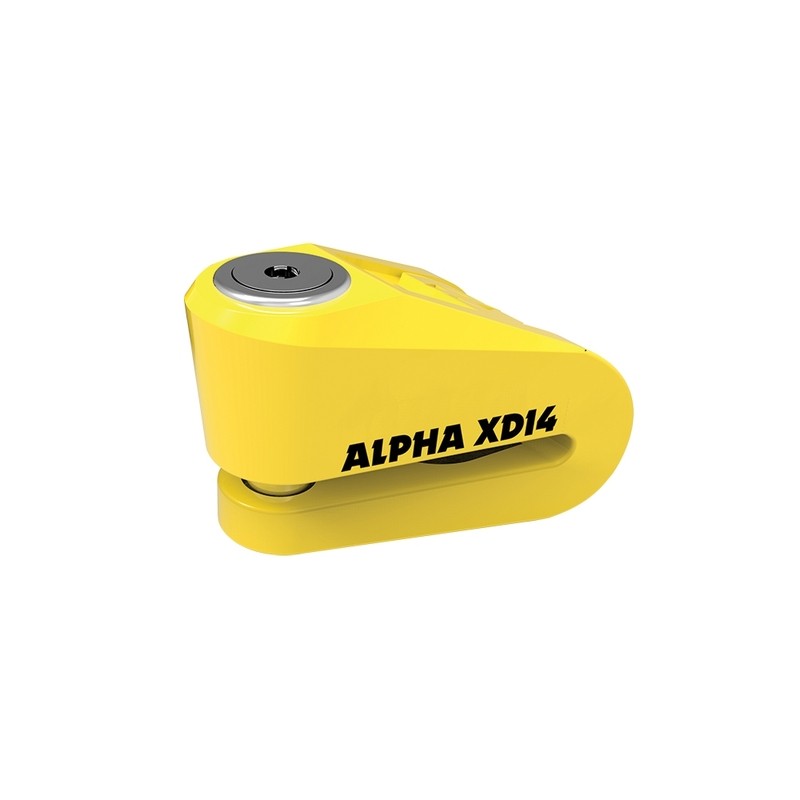 Serrure à disque OXFORD Alpha XD14 bloque-disque moto jaune 14mm