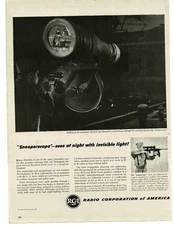 1946 RCA Snooperscope Sniperscope Infrared Night Vision Vintage Print Ad