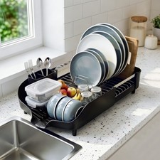 Abtropfgestell ausziehbar aus Edelstahl Geschirrabtropfgestell Geschirrstaender