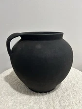 Antique Clay Vase/Rustic Ceramic Vase/Primitive Earthenware Vessel