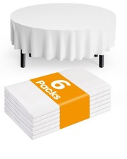 Pureegg Plastic Table Cloth Disposable 6 Pack, 84'' Round Table Cloths, Party...