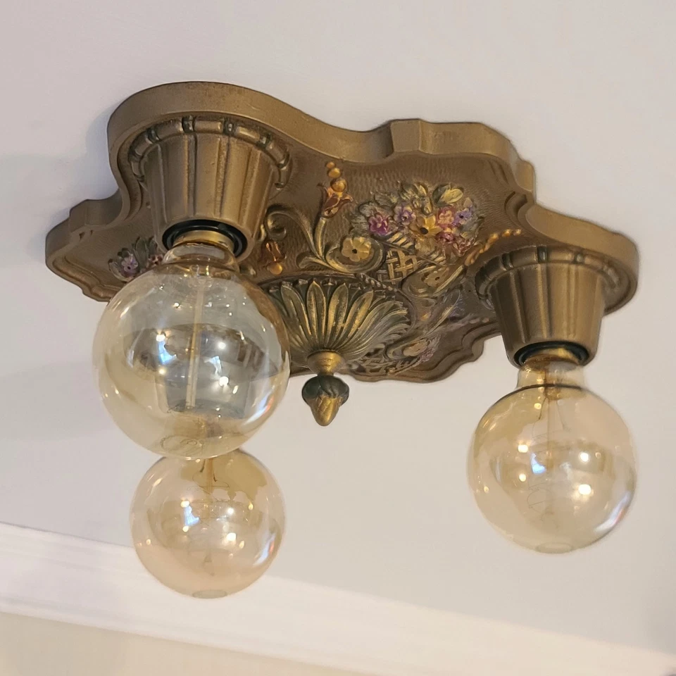 Vintage Ceiling Light Fixture, by Lightolier Mfg, Early 1930s- Total Restoration - Image 4 of 4